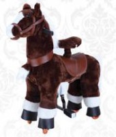 HOPSACÍ JEZDÍCÍ KONÍK PONY HNĚDÝ S | WALKING PONY HORSE BROWN S